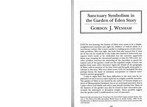 Sanctuary Symbolism in the Garden of Eden Story - Godawa