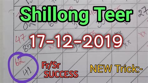 17-12-2019 Shillong Teer common number || Shillong Teer formula house ...