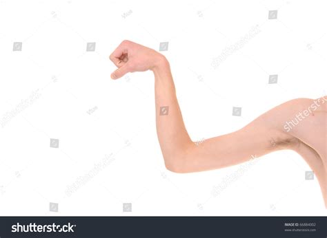 Weak White Caucasian Skinny Arm Trying Stock Photo (Edit Now) 66884002