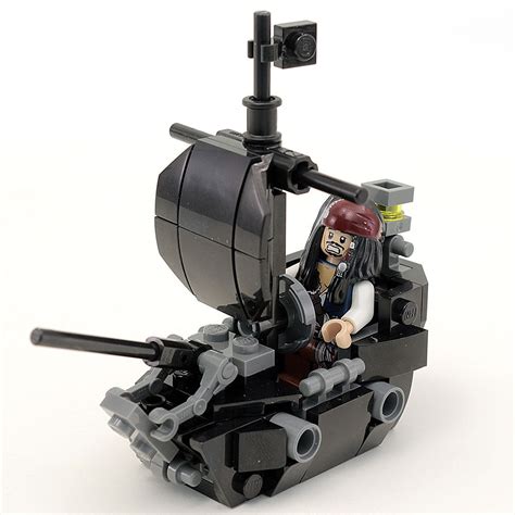 Custom LEGO Black Ship (Pearl) with Jack Sparrow Minfigure – The Brick ...