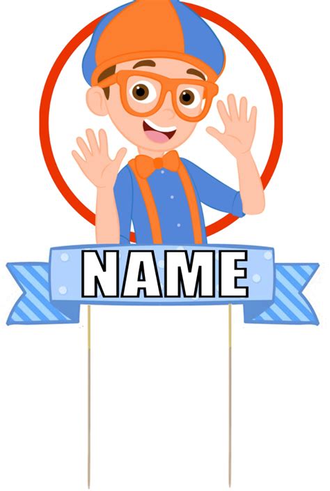 Blippi Cheerful Cartoon Character Personalized Banner PNG | PNG All