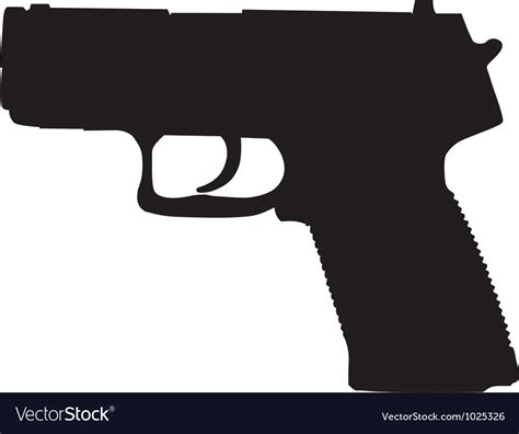 Compact pistol outline Royalty Free Vector Image