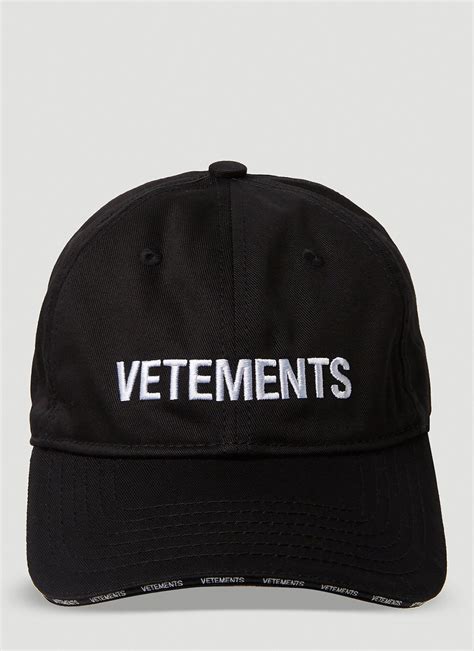 Vetements Cotton Logo Embroidery Baseball Cap in Black for Men | Lyst