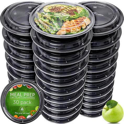 Buy Meal Prep Containers 30 Pack - Reusable Plastic Containers with ...