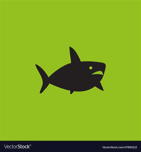 Great white shark silhouette Royalty Free Vector Image