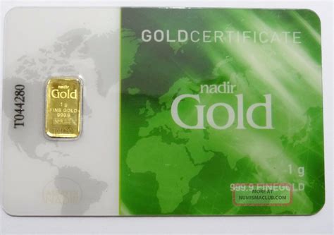 1 Gram Gold Bar 999. 9 Pure With Certificate From Nadir Metal