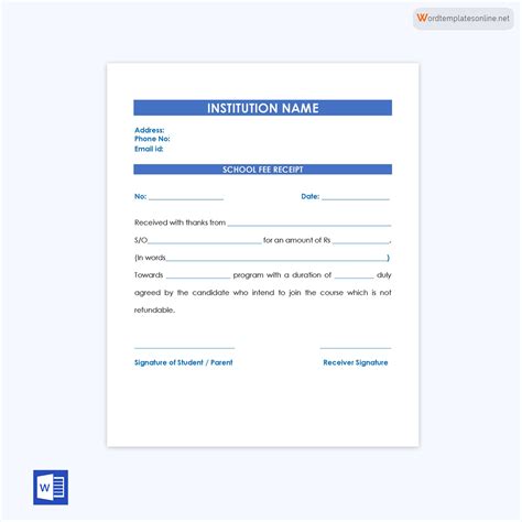 14 Free School Fee Receipt Templates (Word | PDF)