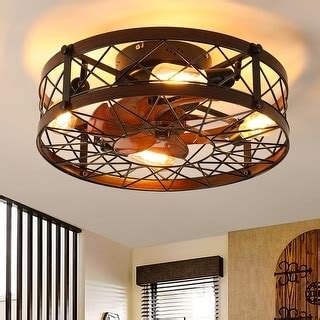 Black Drum Flush Mount Ceiling Fans with Remote Control,Reversible Airflow - On Sale - Bed Bath ...