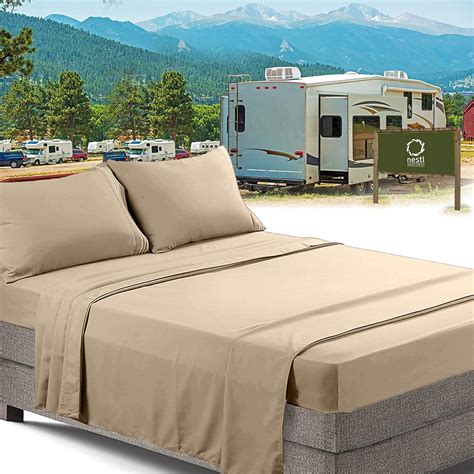 RV/Short Queen Bed Sheets Set Bedding Sheets Set for Campers, 4-Piece ...