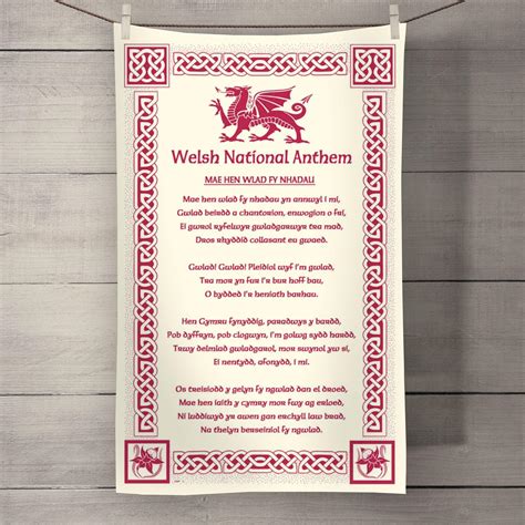 'Welsh National Anthem' Tea Towel