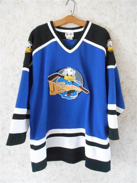 Vintage 90s Donald Duck Disney Hockey Jersey Donalds Vintage Clothing ...