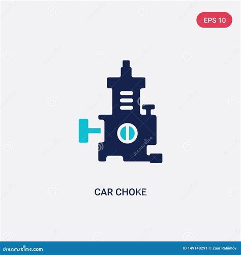 Two Color Car Choke Vector Icon from Car Parts Concept. Isolated Blue Car Choke Vector Sign ...