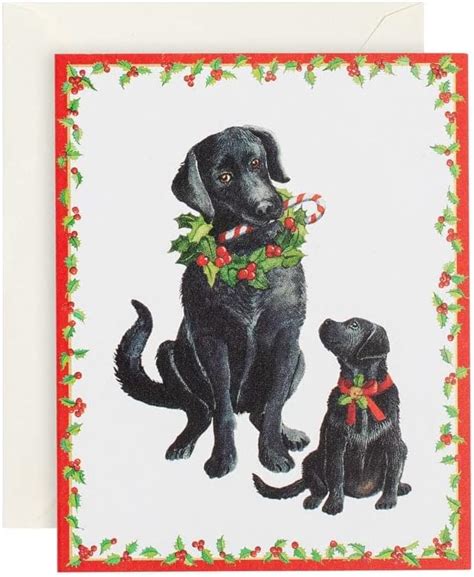 Amazon.com : Caspari Black Labs Mini Boxed Christmas Cards - 32 Cards ...