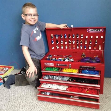 What an awesome idea!!! Lego storage in a tool chest!!! | Lego room, Lego organization, Lego storage