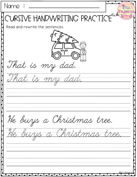Christmas Cursive Worksheets | AlphabetWorksheetsFree.com