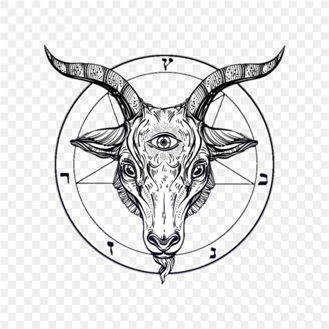 Goat Drawing Baphomet Satanism Image, PNG, 1773x1773px, Goat, Antler, Art, Baphomet, Black And ...