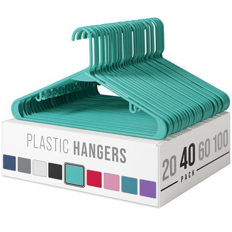 Snapklik.com : Clothes Hangers Plastic 40 Pack - Aqua Plastic Hangers - Makes The Perfect Coat ...