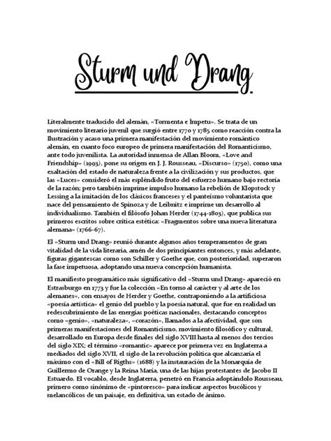 Sturm Und Drang Literatura | PDF | Romanticismo