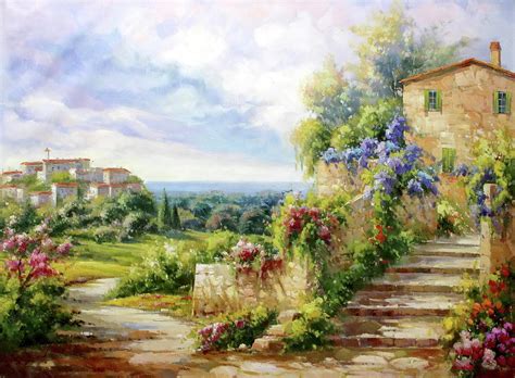 Tuscany Village Painting by Lucio Campana - Fine Art America