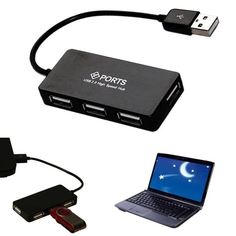 High Speed USB Hub 2.0 4 Ports 480Mbps Hub USB for Laptop PC ...