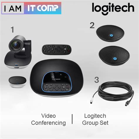 Logitech Group Set for Video Conferencing for Mid to Large Meeting Room ( 960-001054 ) + Group ...