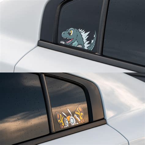 just wanted to show off my godzilla and mothra peeker stickers that i have on my car 🥺👉🏻👈🏻 : r ...