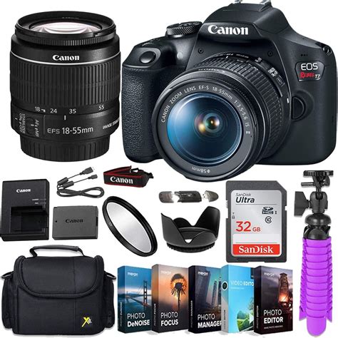 Canon EOS Rebel T7 DSLR Camera Bundle with Canon EF-S 18-55mm f/3.5-5.6 is II Lens + Gadget Case ...