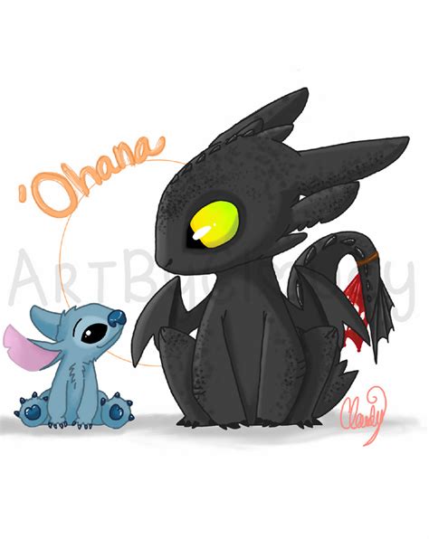 Stitch And Toothless Fan Art