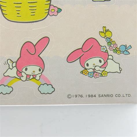 My Melody Sticker Sheet Vintage 1984 Sanrio Spring Flower Stickers | Brown Eyed Rose