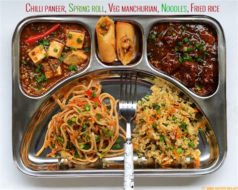 Indo Chinese lunch menu - Platter 60 | Raks Kitchen | Indian Vegetarian recipes