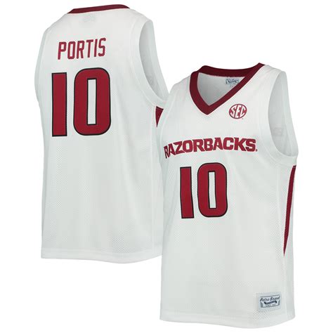 Men's Original Retro Brand Bobby Portis White Arkansas Razorbacks Alumni Commemorative Replica ...