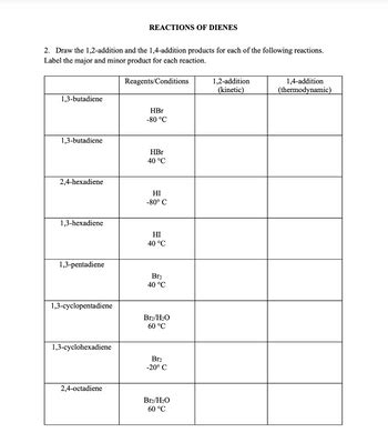 Answered: 2. Draw the 1,2-addition and the… | bartleby