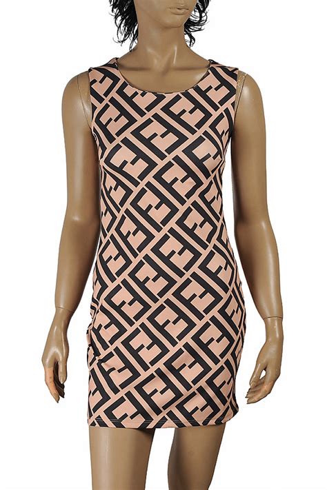 Womens Designer Clothes | FENDI sleeveless dress with logo print 29