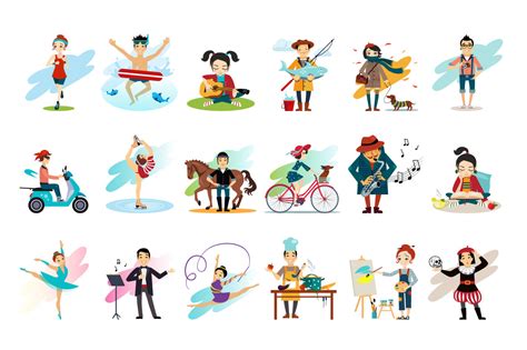 Active lifestyle and Hobbies | People Illustrations ~ Creative Market