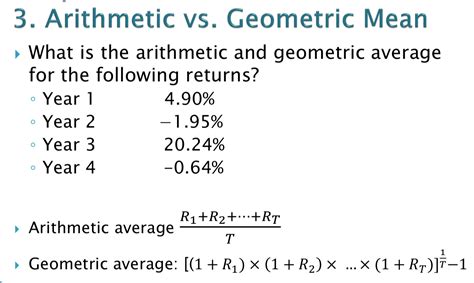 Solved 3. Arithmetic vs. Geometric Mean What is the | Chegg.com