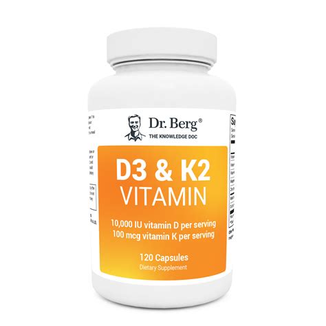 D3 & K2 Vitamin (10,000 IU) - 120 capsules | Dr. Berg