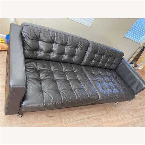 IKEA Durable Leather Couch - AptDeco