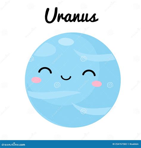 Cute Planet. Cartoon Uranus Stock Vector - Illustration of system, vector: 254767582