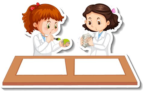 Scientist girls cartoon characters with science experiment object 3478870 Vector Art at Vecteezy