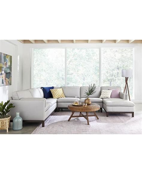 Macys Leather Sectional Sleeper Sofa | Baci Living Room