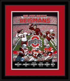 Ohio State Buckeyes Framed Poster Print - Woody Hayes Kneeling - 1973 ...