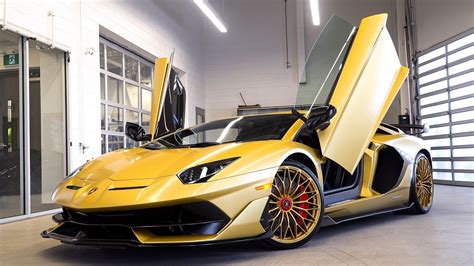 CHECK OUT THIS 2020 Lamborghini Aventador SVJ - In ORO MATTE GOLD!!! - YouTube