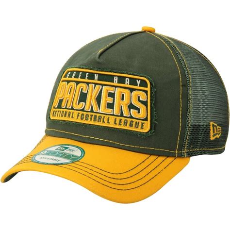 Green Bay Packers New Era Truck Trip 9FORTY Adjustable Hat - Green ...