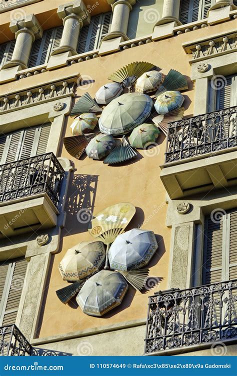 La Rambla Architecture Detail. Ornate Building Editorial Stock Image - Image of element, colours ...