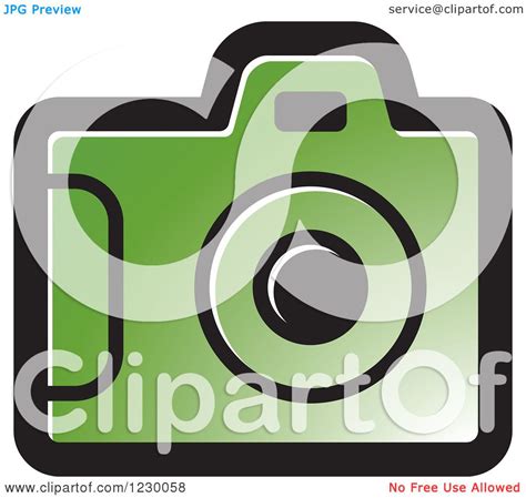 Clipart of a Green Camera Icon - Royalty Free Vector Illustration by Lal Perera #1230058