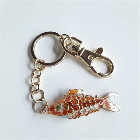 Swivel Lobster Clasp Keychain With Fish Charm - Etsy