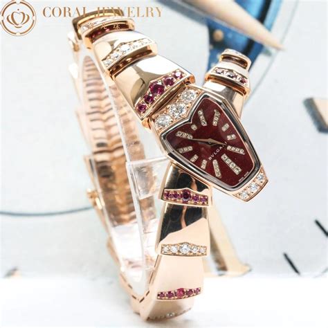 Bvlgari Serpenti Jewelry Pink gold and ruby Watch - JewelryReluxe