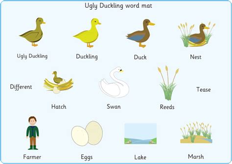 The Ugly Duckling Word Mats | Free Early Years & Primary Teaching ...