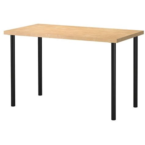 Ikea Adjustable Table, birch effect top, black legs 102020.11817.2626 ...