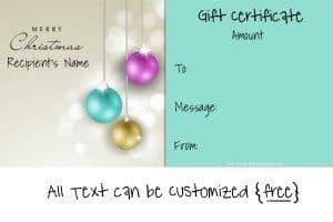 Editable Christmas Gift Certificate Template Free | 23 Designs